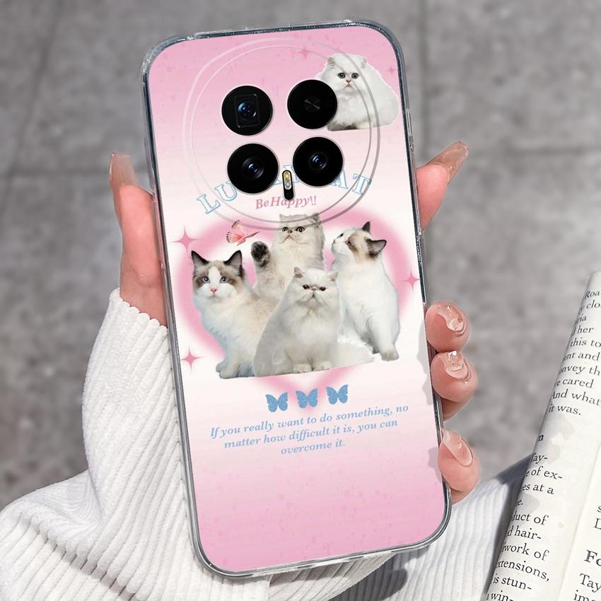 Для Huawei Honor Magic8 7 6 5 Pro Nova 12 Ultra 12i Чехол для телефона Красивый цветочный узор Прозрачный силиконовый Полностью защитный чехол Для корпуса Huawei