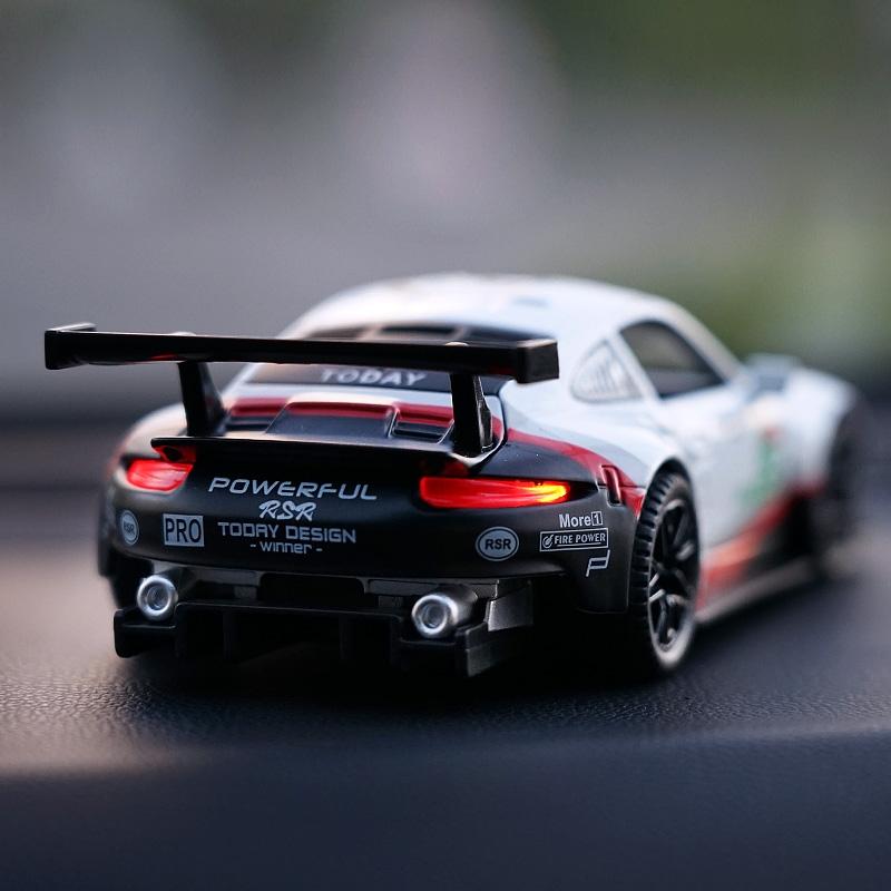 Porsche 911 GT3 RSR Match Version Моделирование Литые игрушечные машинки Звуки и свет Инерционный автомобиль 1:32 Сплавная Модель Суперкара