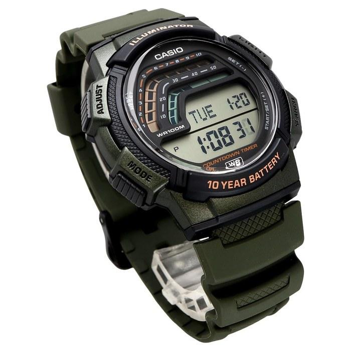 Casio Standard Digital Watch WS-1800-3AV Men's Army Green (Imported)