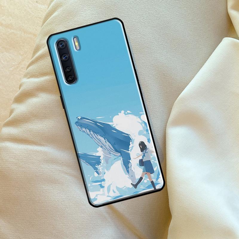 Чехол Рыба Кит Волна Море Для Oppo A17 A94 A74 A54 A60 A40 A80 A16 A76 A96 A98 A58 A78 A18 A38 A57 A15 A5 A6 Pro