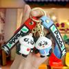 Whimsical Panda Cartoon Keychain Creative Rubber Charm For Backpack Or Keys Car