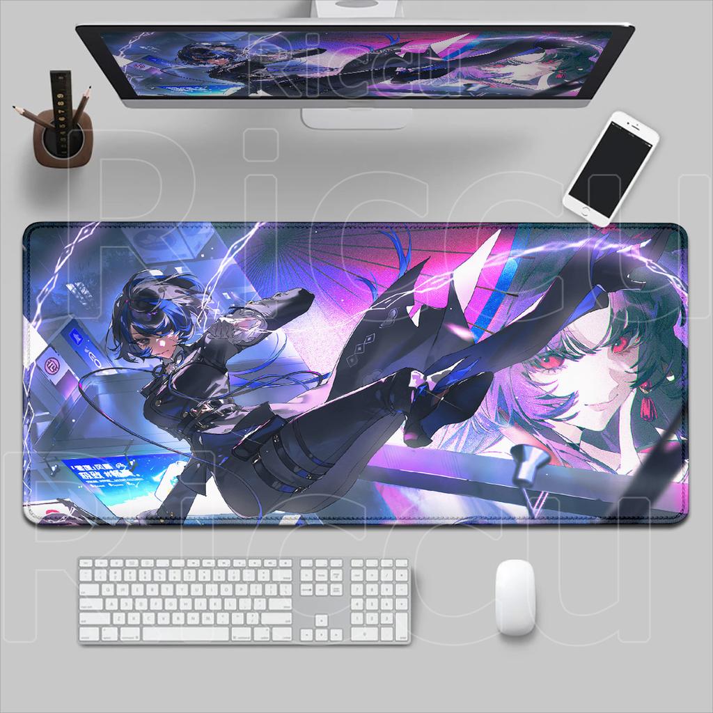 Большой XXL Офисный Игровой Коврик для Мыши с Защитой от Задирания, Нескользящий, Neverness to Everness, Скоростной, Мягкий Коврик для Клавиатуры, Кавайная Аниме Девушка Сакири, Коврик для Стола