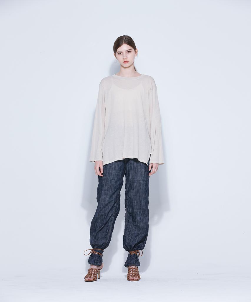 WEDNESDAY DELIGHT Pleated Denim Pants_Dark Blue