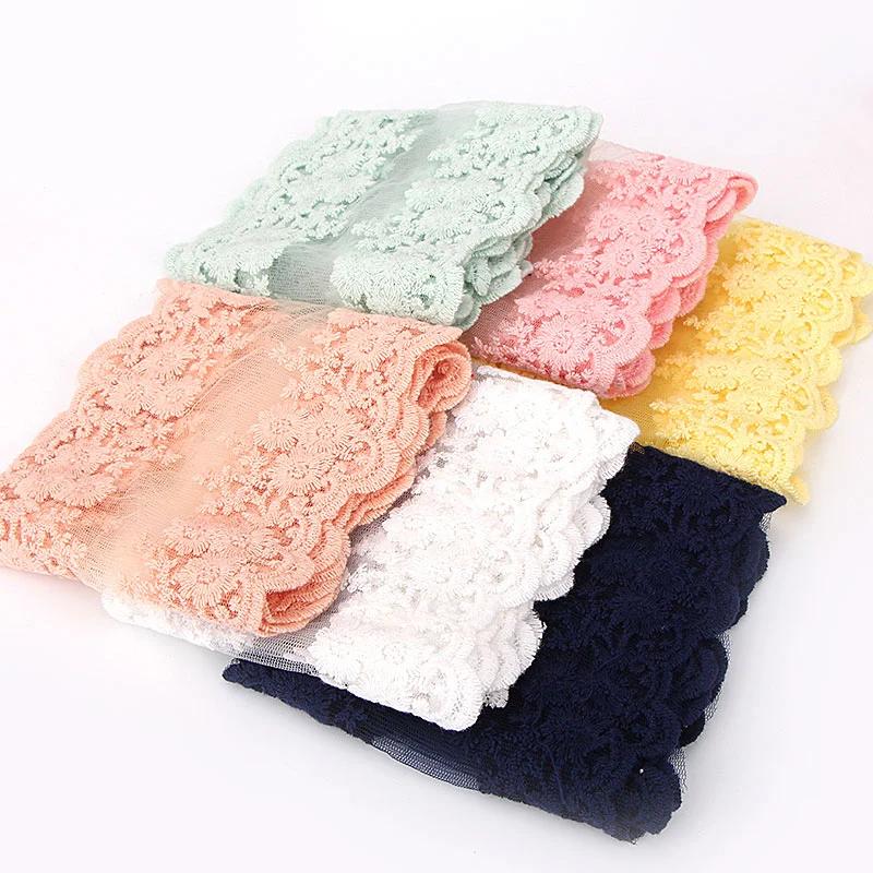 1 Метр Хлопок Цветочная Вышивка Сетка Пэчворк Кружево DIY Одежда Швейная Ткань 12 см Ширина DIY Одежда Шторы Аксессуары Лента