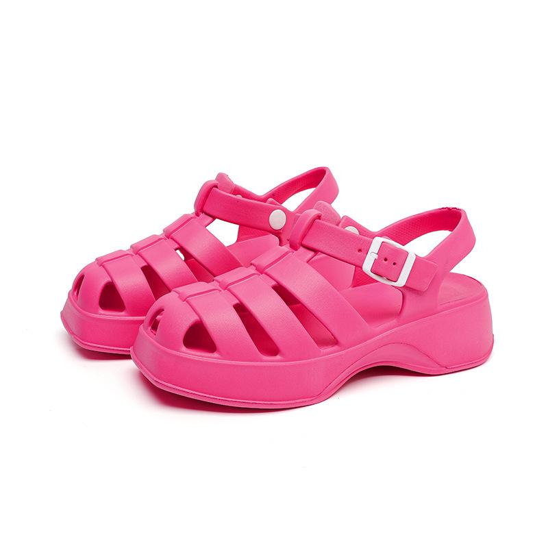 Женские модные универсальные пляжные сандалии на платформе с нескользящей подошвой