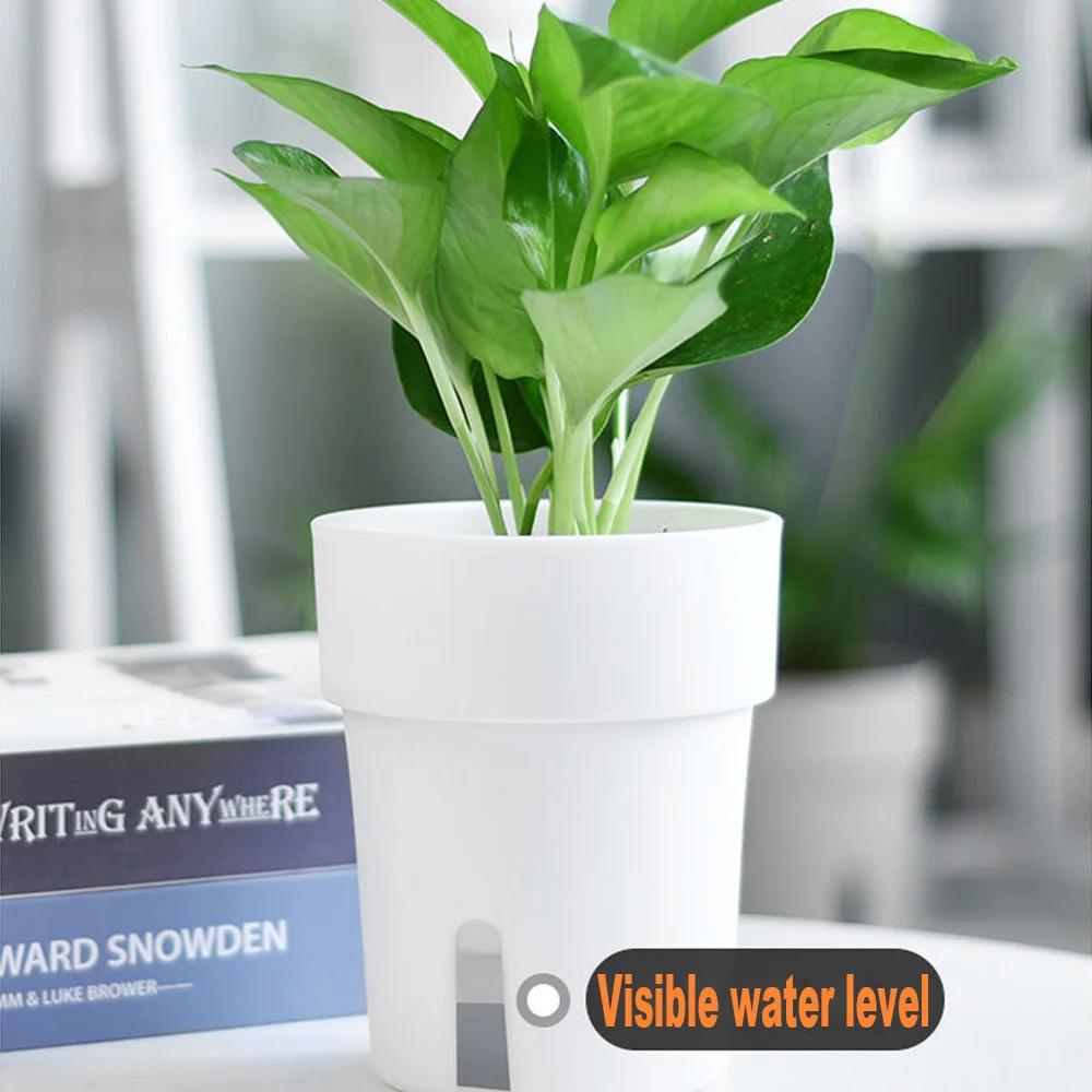 Пластиковый цветочный горшок, круглый суккулентный цветочный горшок, мини-офисный горшок, декор, садовый цветочный горшок, разноцветные товары для дома