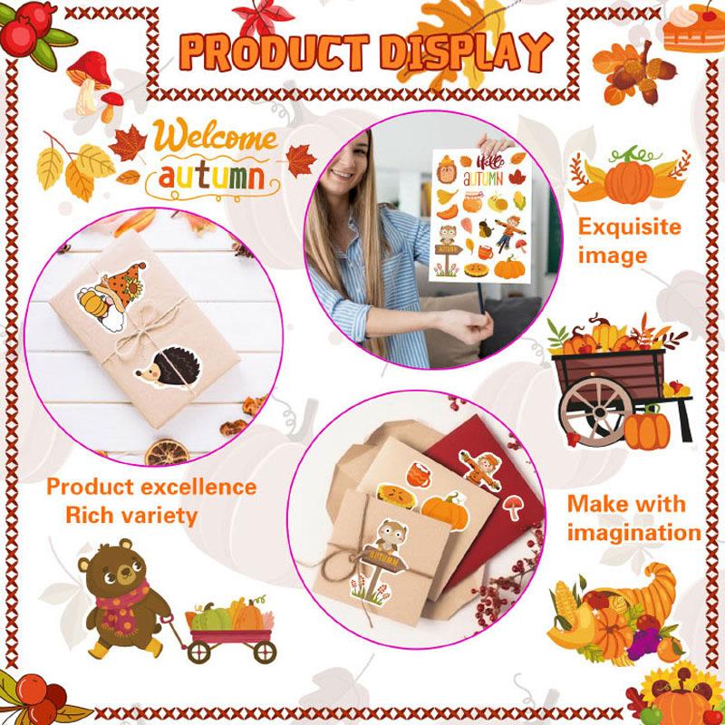 274 шт. Наклейки на осеннюю тему для детей, поделки, изготовление открыток, скрапбукинг, самоклеящиеся бумажные наклейки для стаканов с водой, ноутбуков, телефонов, скейтбордов