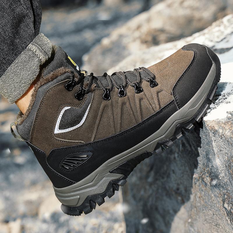 Высококачественные мужские зимние теплые сноубутсы для защиты от холода, новые ботинки оверсайз с высоким верхом, уличная противоскользящая обувь для альпинизма