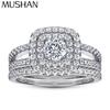 MuShan Jewelry Медь Элегантное Обручальное Кольцо 7A Фианиты Кольца Кольца для Юбилея Женский Подарок