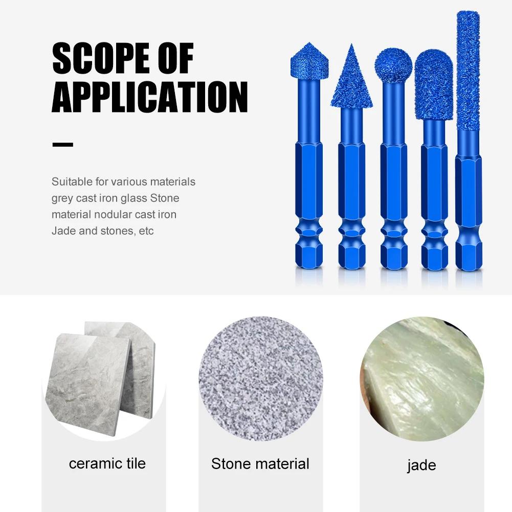 Шлифовальная головка с шестигранным хвостовиком, шлифовальная головка для мрамора, плитки и камня, новый тип паяной сверлильно-шлифовальной головки