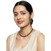 ZAVERI PEARLS Black Stones Gold Tone Choker Necklace Set For Women