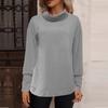Autumn and Winter Women's Fashion Casual Turtleneck Brushed Knitwear