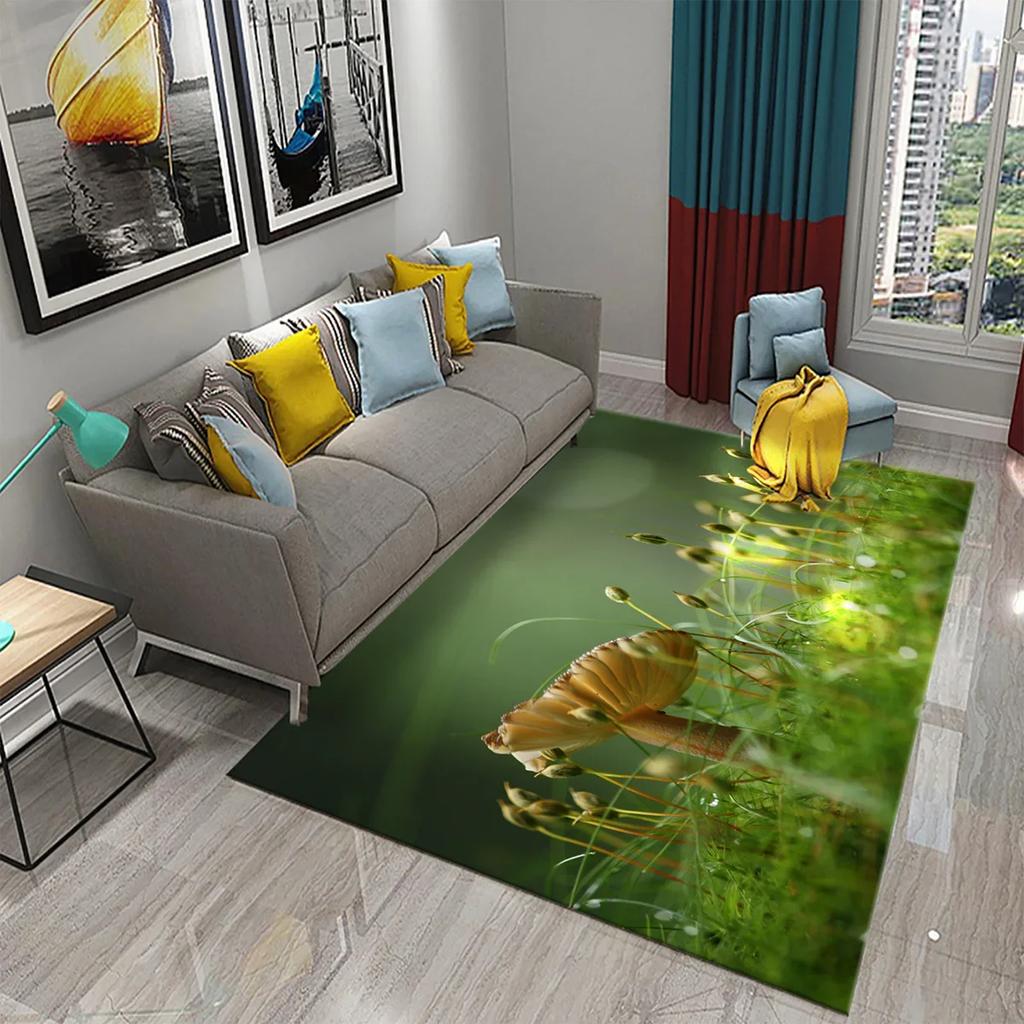 3D Ковер на тему природы Входной коврик для двери Лес Насекомое Растение Нескользящий коврик для пола Гостиная Спальня Ванная комната Домашний декор