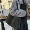 Корейская ins сумка женская замшевая коровья кожаная сумка для commuters на плечо под мышку большая вместимость сумка-тоут нишевая кожаная женская сумка