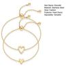 1 Pair Bracelet Heart Decor Adjustable Length Couple Bracelet Small Heart Charm Bangles Fashion Jewelry Gift