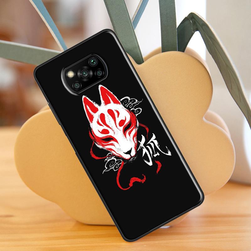 Японская маска лисы Кицунэ для Xiaomi Mi 10T 11T Pro Mi 11 Lite, чехол для POCO M3 Pro M4 F3 X3 GT X3 Pro, чехол для телефона