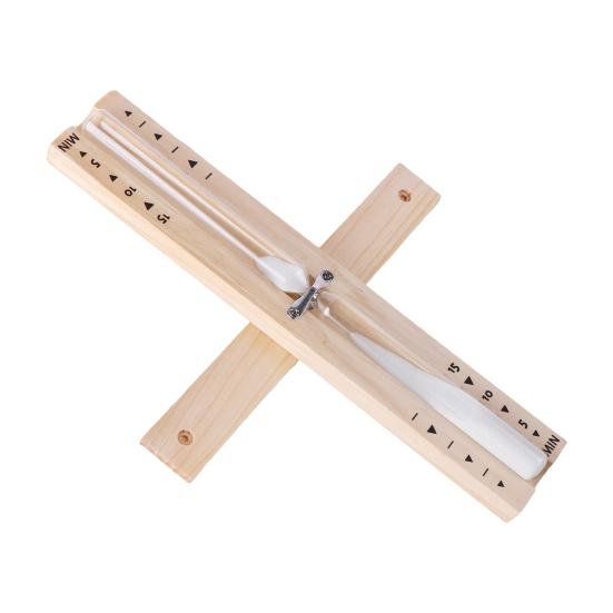Sauna Hourglass Timer 15 Minutes Countdown Heat-Resistant Glass Rotating Heavy Duty Wooden SPA