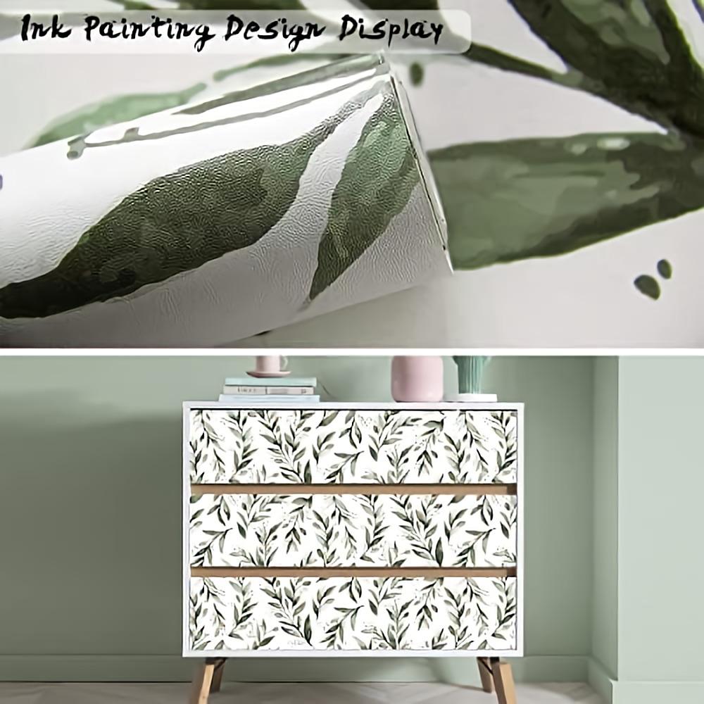 Green Leaf Peel and Stick Wallpaper Modern Self Adhesive Wallpaper Floral Contact Paper Removable Watercolor Leaf Wallpaper