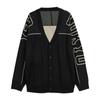 Gfx Knit Cardigan Letter Logo Solid Color Unisex Cardigans Black IQ2138