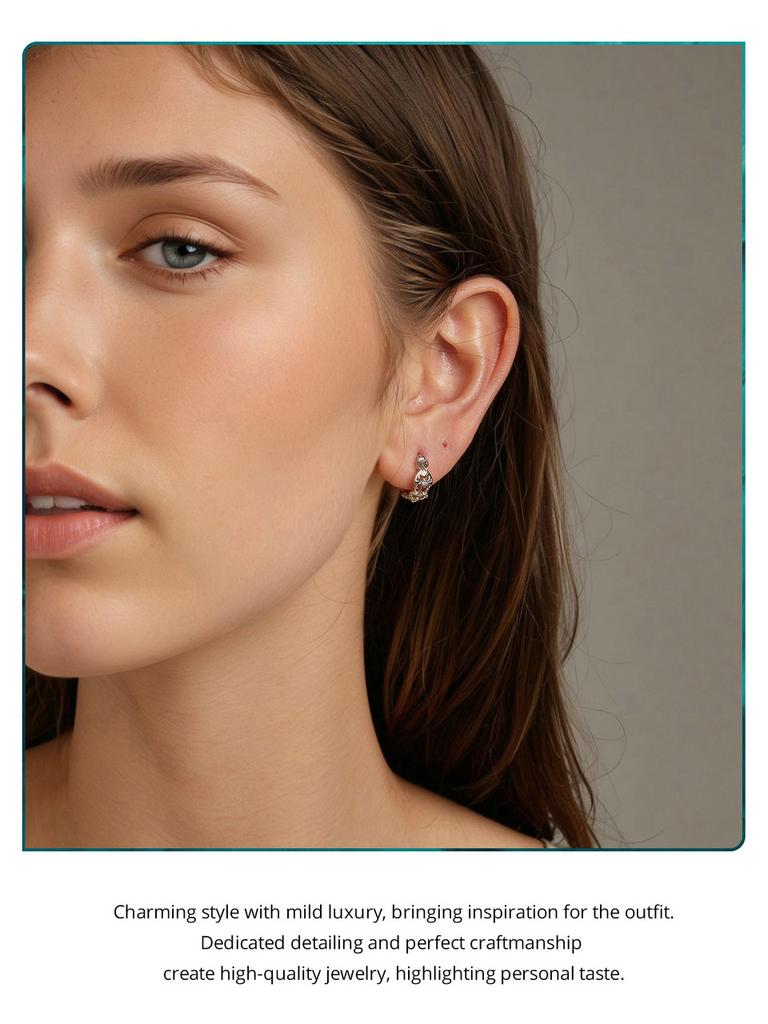 Bamoer 925 Sterling Silver Retro Palace Pattern Hoop Earrings Delicate Vintage Earrings For Women Fine Jewelry Party