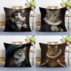Renaissance Royal Cat Funny Pillow Case Sofa Living Room Bedroom Double-sided Printing Square Cushion Nap Time Pillow Case