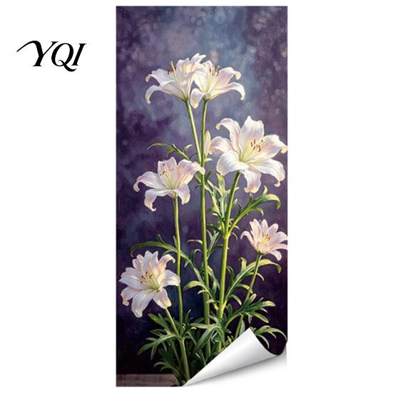 Garden Waste Container Beautification Floral Trash Can Stickers, Waterproof Self?Adhesive Bin Decals, Vintage Flower Pattern Decor Easy Peel