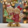 Couple Christmas Gingerbread Man Decoration Resin Gingerbread Man Ornament Christmas Party Home Decoration Gift