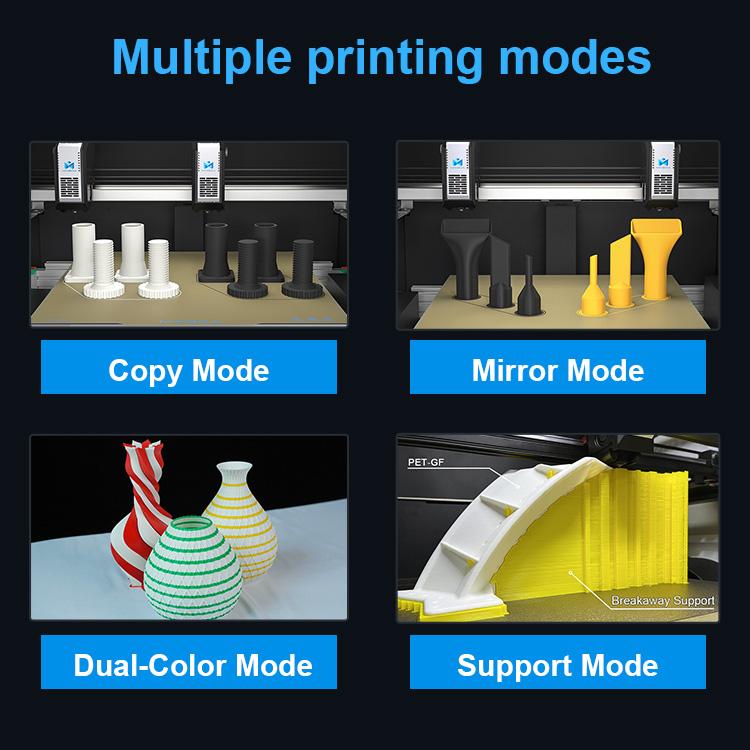 MD-400D Professional Core XY 3D Printer Auto-Levelling Dual Nozzles High-Speed 1-Year Warranty Prototyping Rapid Prototyping Two