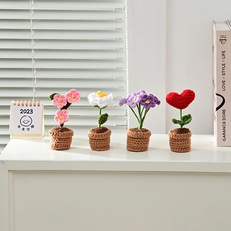 Sunflower Crochet Flowers Knitted Flower Graduation Wedding Guest Gift Artificial Flower Mother'S Day Gift Girasol