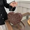 Fashion Spider Web Heart Shaped Shoulder Bag Women Chain Crossbody Bag Korean Personalized Mini Women's Handbag Lipstick Purse