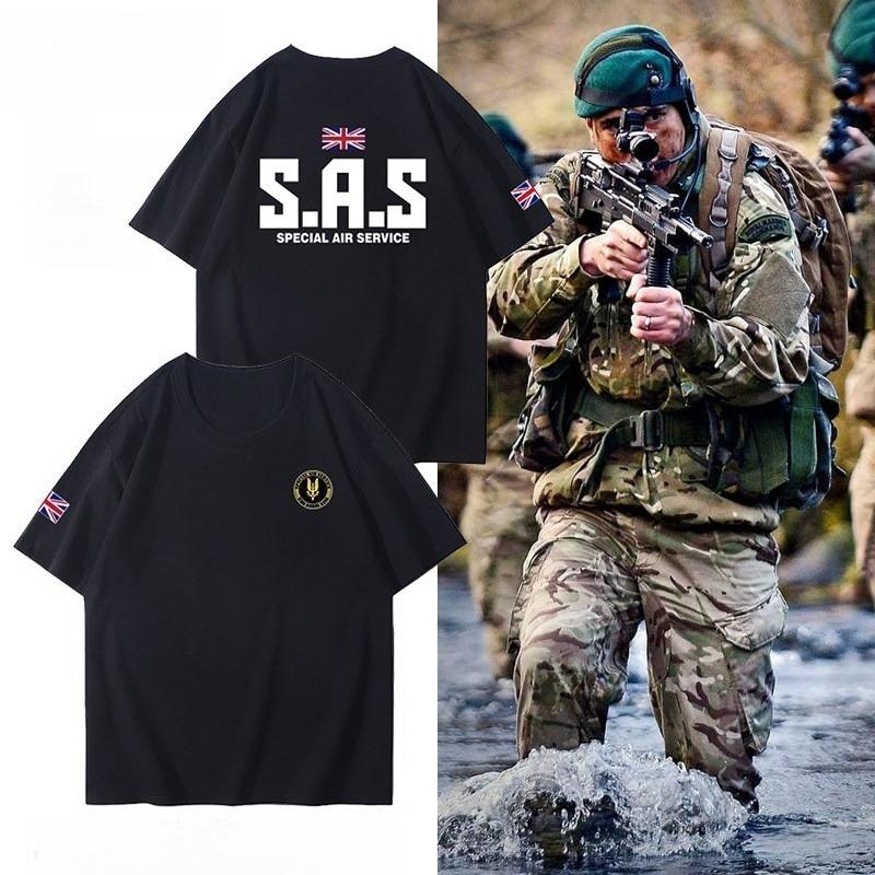 SAS British Special Air Service uniform with the Rainbow Six logo shortsleeved militarystyle Tshirt for male special forces