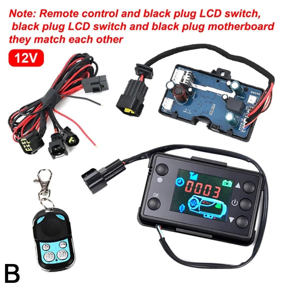 For 12V 5KW Control Board Motherboard LCD Monitor Switch+Remote Control Car Air Diesel Parking Heater Car Heater Accessories