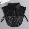 Women Fake Collar Blouse Sweater White Lapel Decor Detachable Collars For Women Black Lace False Collars Woman Lace Half Shirt