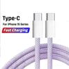 PD 60W Fast Charger 6A USB C To Type C Cable For Apple iPhone 15/16 Pro MAX Quick Charging For Samsung S24 Xiaomi Cable