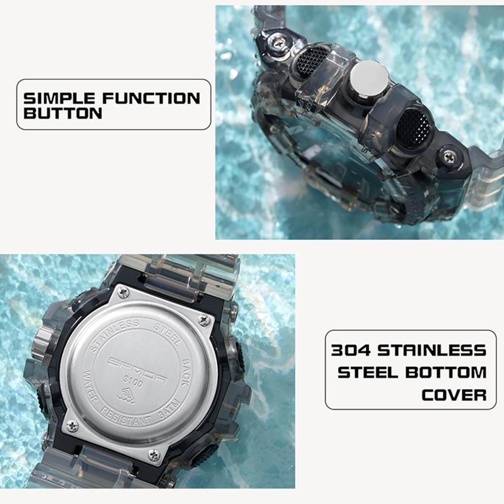 Sanda Новый прозрачный ремешок Многофункциональные простые часы Персонализированные спортивные мужские и женские электронные часы для студентов средней школы