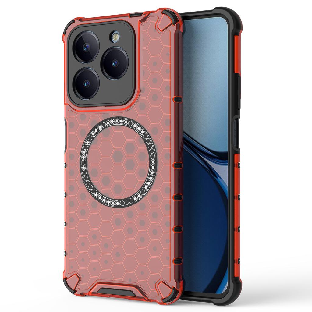 Для Realme C61 4G/C63 4G/Narzo N63 4G Магнитный чехол из ТПУ+ПК с сотовой текстурой