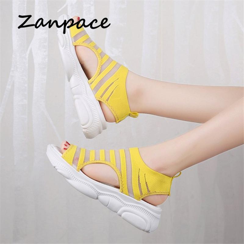 2024 Летние сандалии на плоской подошве для отдыха, дышащая сетка, женская обувь с открытым носком и пряжкой, пляжные спортивные сандалии Mujer 2024