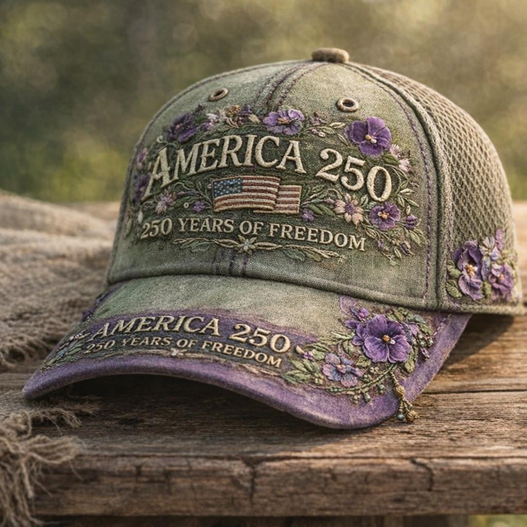 250th Anniversary 3d Printed Baseball Cap With Curved Brim For Casual Wear