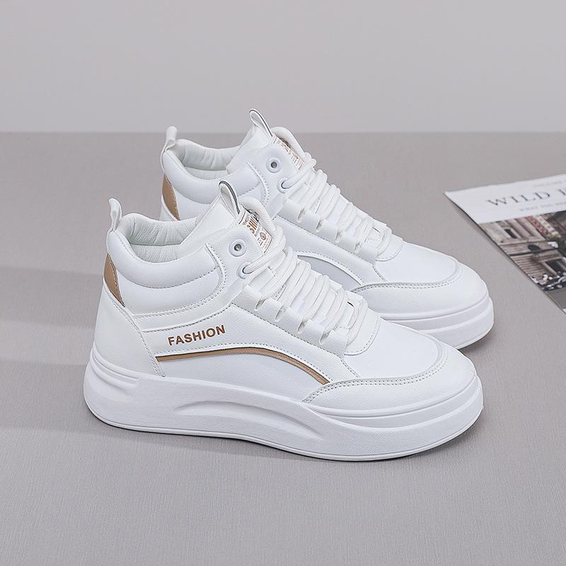 2025 весна новинка ins корейская версия толстоподошвенные высокие кеды маленькие белые туфли для женской моды студенческие для бега повседневные кеды для женщин SH888