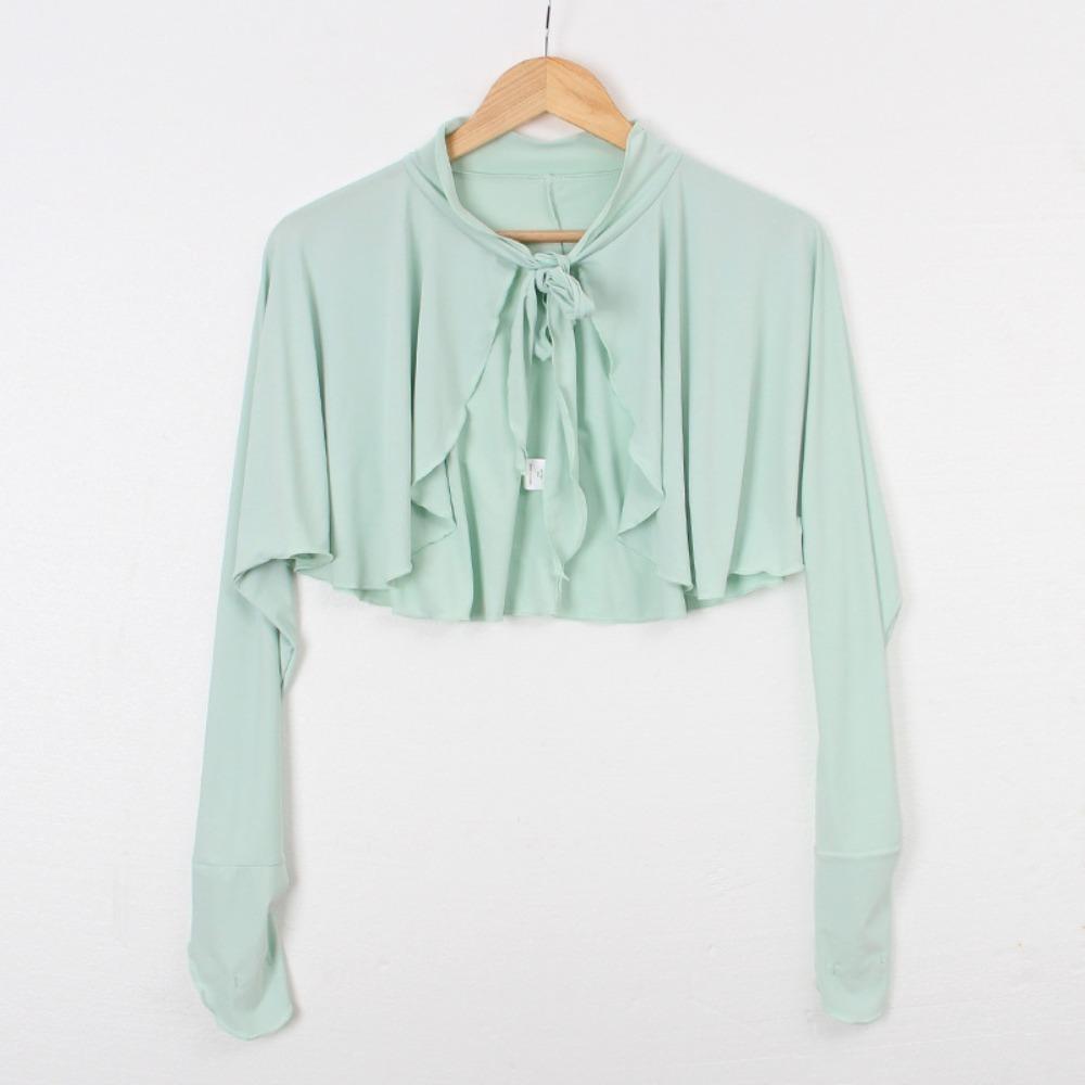 Quick-Drying Long Sleeve Crop Top Ultra-thin Ice Silk Shawl Fashion Sunscreen Sleeves Girls