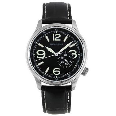 SEALANE Мужская SEJ021-LBK (Пламя Солнца) Круглые часы, черные, с несколькими стрелками, аналоговые