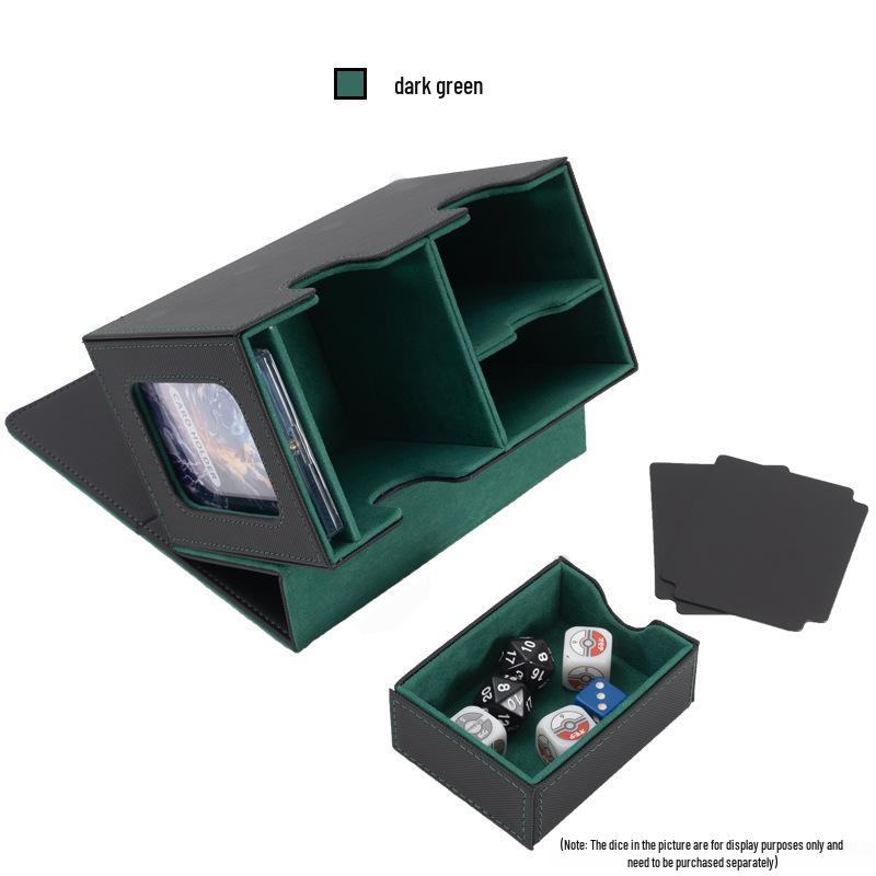 Dual Compartment Game Card Storage Box for 160+ Double Sleeved Cards - Fits Werewolf, Pokemon TCG, Ultraman Decks