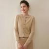 Women's 100% Pure Cashmere Cardigan - Autumn/Winter Casual Round Neck Solid Knit Sweater Coat