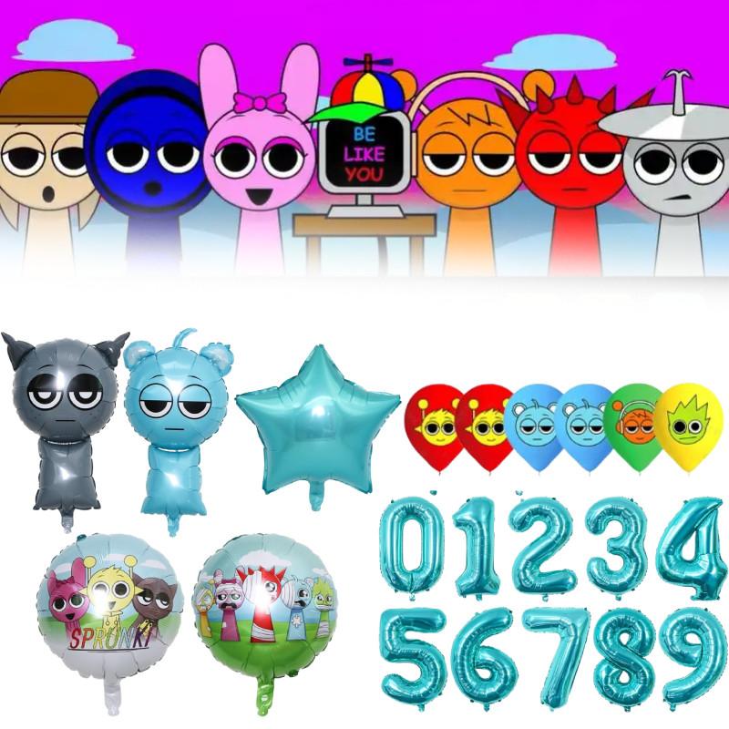 Шарики Sprunki для украшения дня рождения с мультяшными фигурками для детских мероприятий