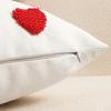 Наволочка на День святого Валентина с вышивкой в виде 3D-сердца, короткая, плюшевая, блестящая, 45*45 см, скрытая застежка-молния, наволочка для подушки, украшение для спальни, гостиной, дивана