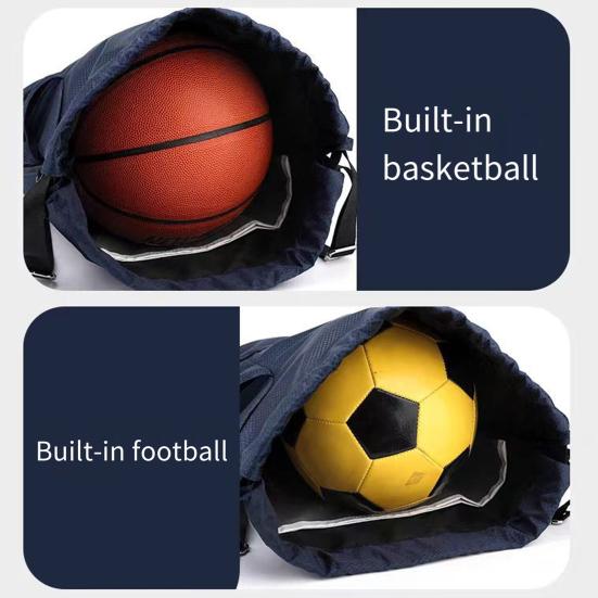 Спортивная сумка на шнурке, органайзер для футбола и баскетбола с отдельным отделением для обуви, вместительный водонепроницаемый рюкзак на шнурке