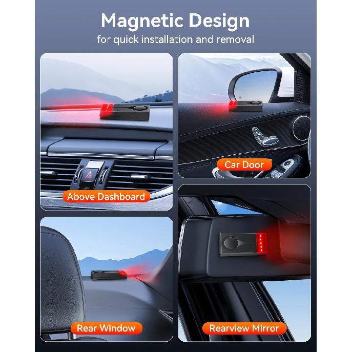 Extractme Car Anti-Theft Vibration Sound & Light Alarm 108dB Wireless Remote Door Window Vehicle Security Interior Alarm System