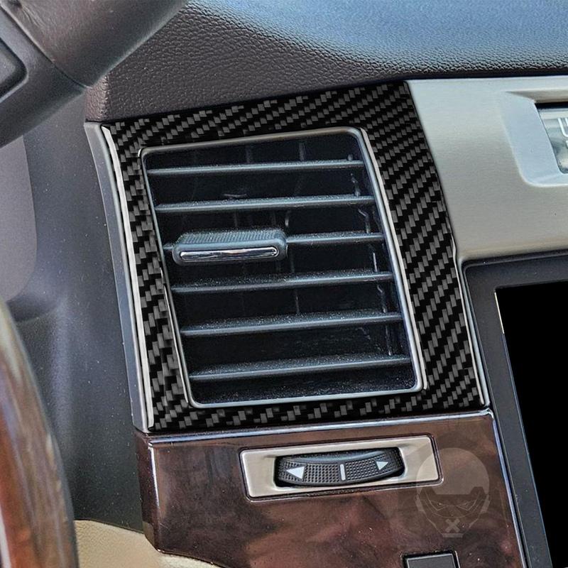 Real Carbon Fiber Car Accessories Center Air Vent Trim Decorative Cover Soft Sticker For Cadillac Escalade EXT ESV 2007-2014