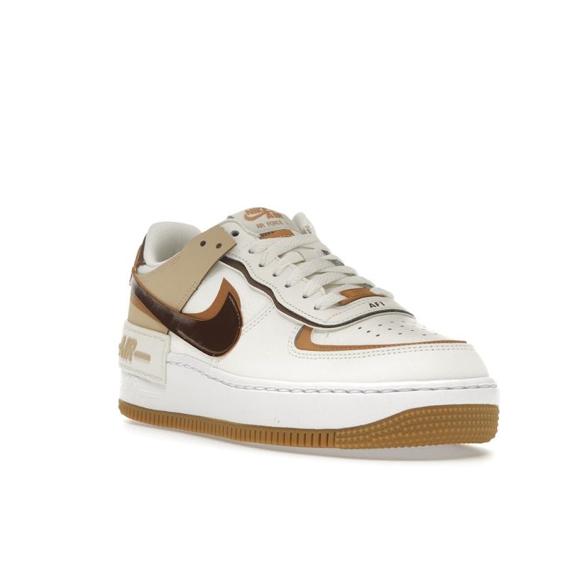 Nike Женские кроссовки Air Force 1 Shadow Sail Flax Sesame, белые, какао-Wow DZ1847-106
