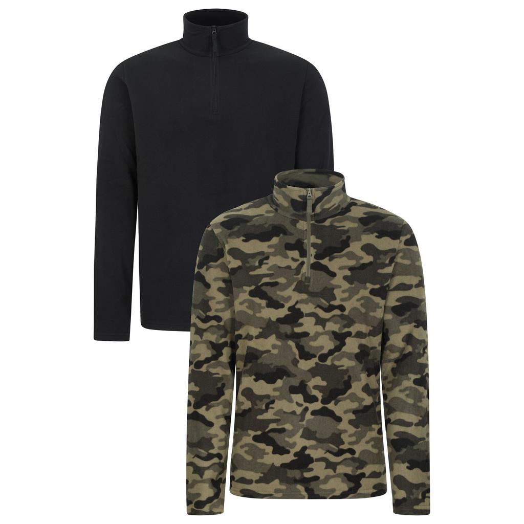 Mountain Warehouse Mens Camber II Fleece Top (Pack of 2)